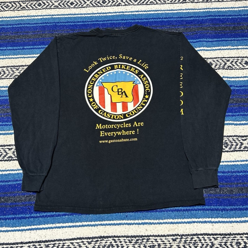 CBA ABATE Gaston County Freedom Fighters Motorcycle Long Sleeve Shirt Men's M